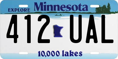 MN license plate 412UAL