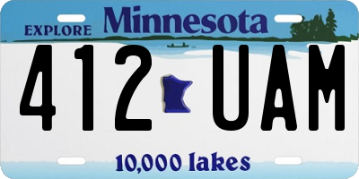 MN license plate 412UAM