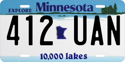 MN license plate 412UAN
