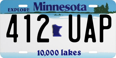 MN license plate 412UAP