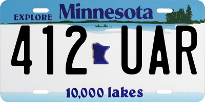 MN license plate 412UAR