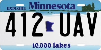 MN license plate 412UAV