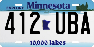 MN license plate 412UBA