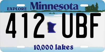 MN license plate 412UBF