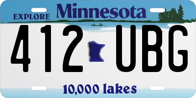 MN license plate 412UBG