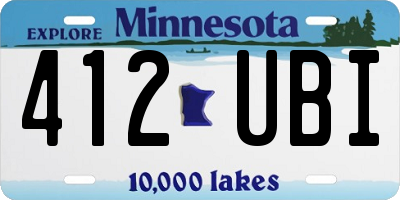 MN license plate 412UBI