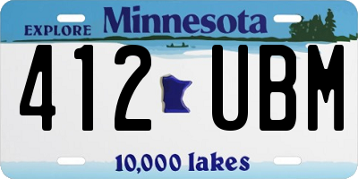 MN license plate 412UBM