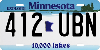 MN license plate 412UBN
