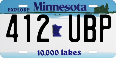 MN license plate 412UBP
