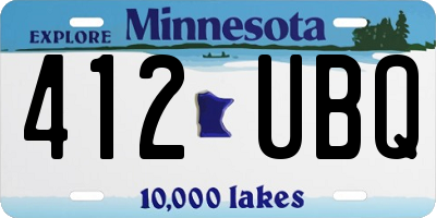 MN license plate 412UBQ