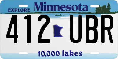 MN license plate 412UBR