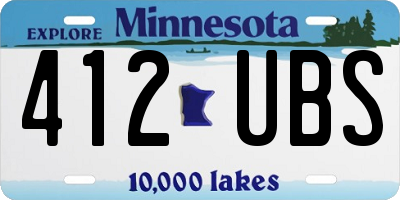 MN license plate 412UBS