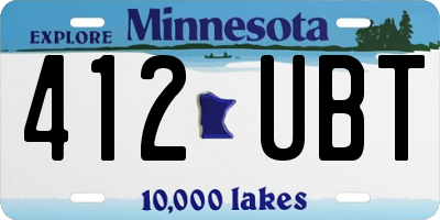 MN license plate 412UBT