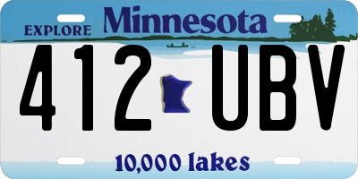 MN license plate 412UBV