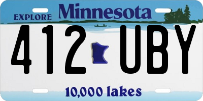 MN license plate 412UBY