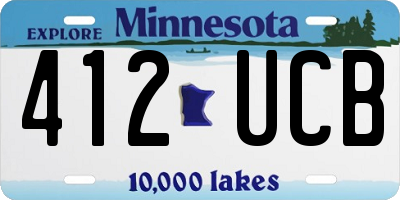MN license plate 412UCB