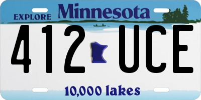 MN license plate 412UCE