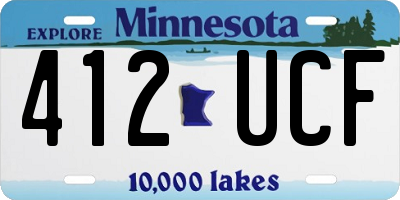 MN license plate 412UCF