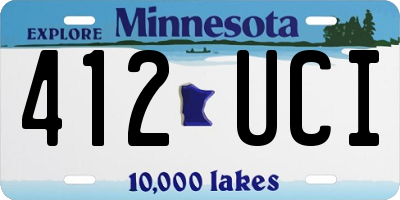 MN license plate 412UCI
