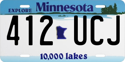 MN license plate 412UCJ