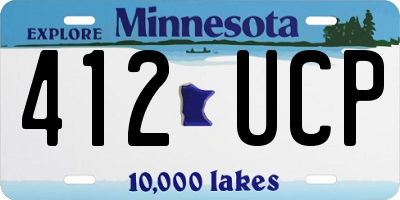 MN license plate 412UCP