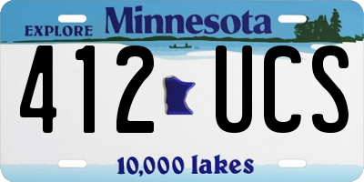 MN license plate 412UCS