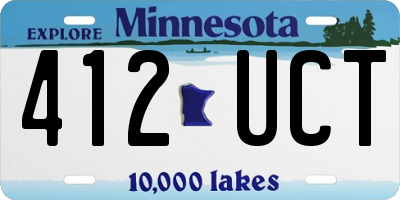 MN license plate 412UCT