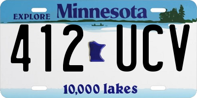 MN license plate 412UCV