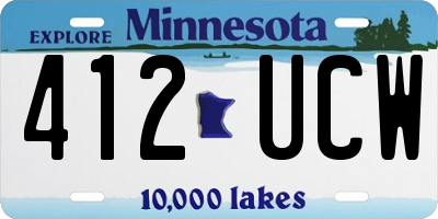 MN license plate 412UCW