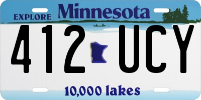MN license plate 412UCY