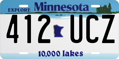 MN license plate 412UCZ