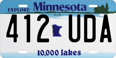 MN license plate 412UDA