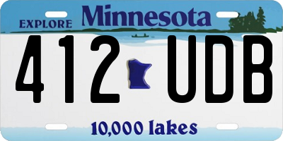 MN license plate 412UDB