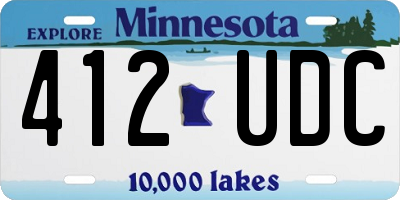 MN license plate 412UDC
