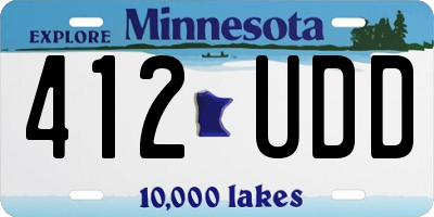 MN license plate 412UDD