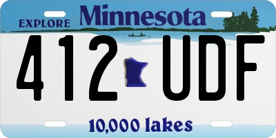 MN license plate 412UDF