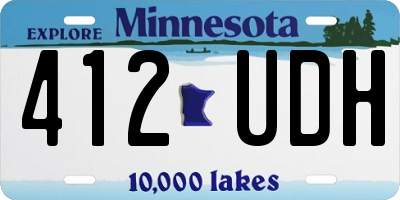 MN license plate 412UDH