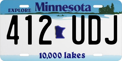 MN license plate 412UDJ