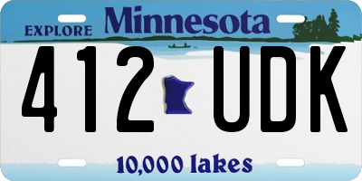 MN license plate 412UDK