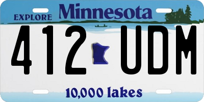 MN license plate 412UDM