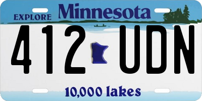 MN license plate 412UDN
