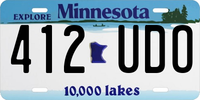 MN license plate 412UDO