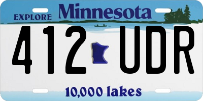 MN license plate 412UDR