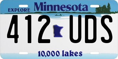 MN license plate 412UDS