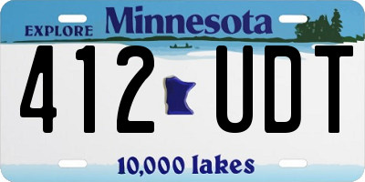 MN license plate 412UDT