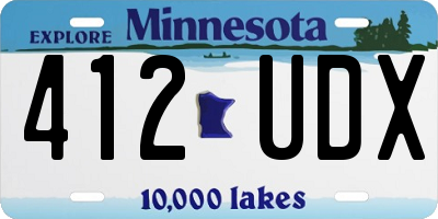 MN license plate 412UDX