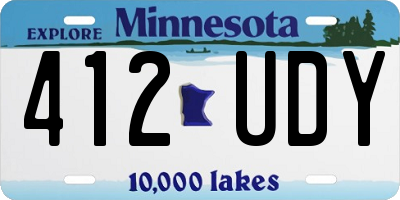 MN license plate 412UDY