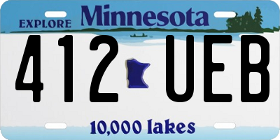 MN license plate 412UEB