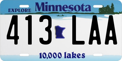 MN license plate 413LAA