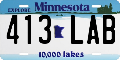 MN license plate 413LAB